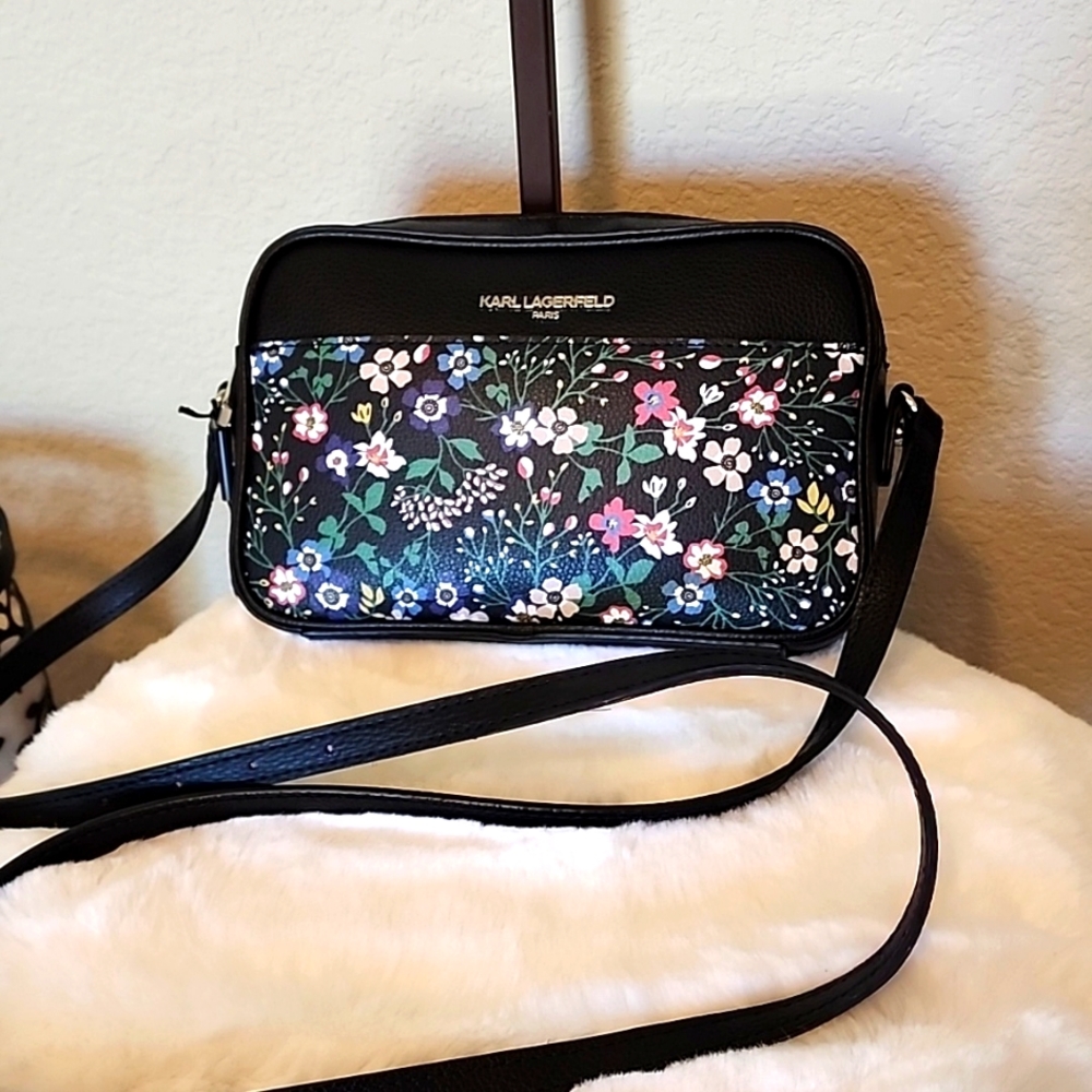 Karl Lagerfeld floral camera bag